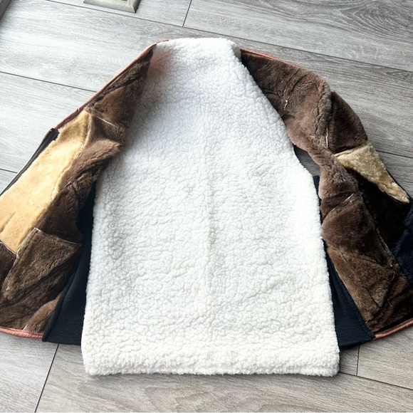 Vintage Handmade Genuine Sherpa Patchwork Vest - Picture 12 of 16